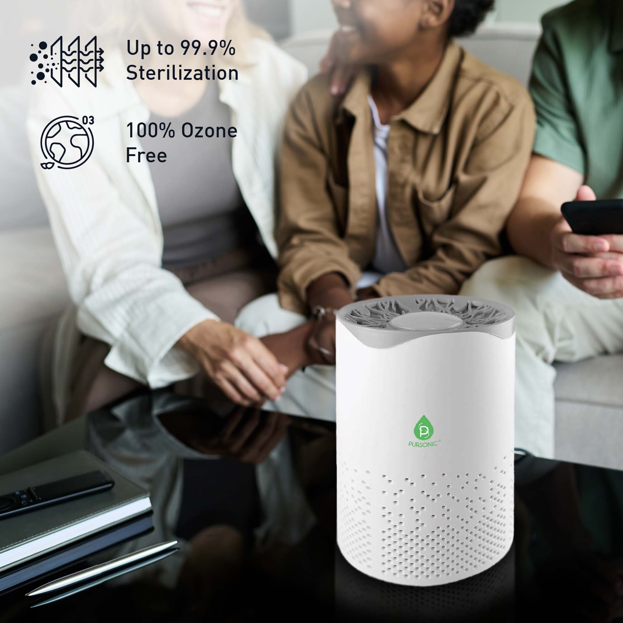 Pursonic USB Aroma Diffuser & True HEPA Air Purifier Bundle – Clean Air & Relaxing Aromatherapy Anywhere!
